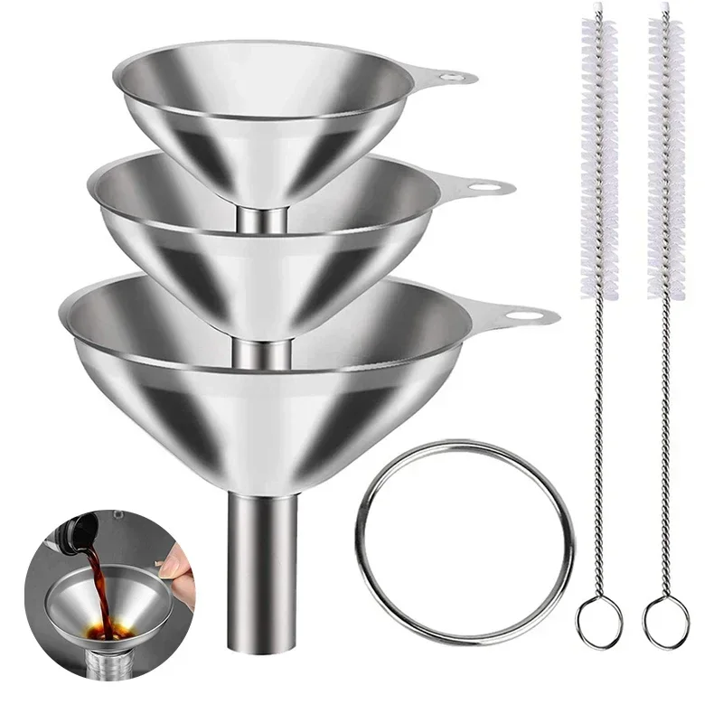Kitchen Gadgets Latest - 3/5 Pcs Stainless Steel Kitchen Funnels