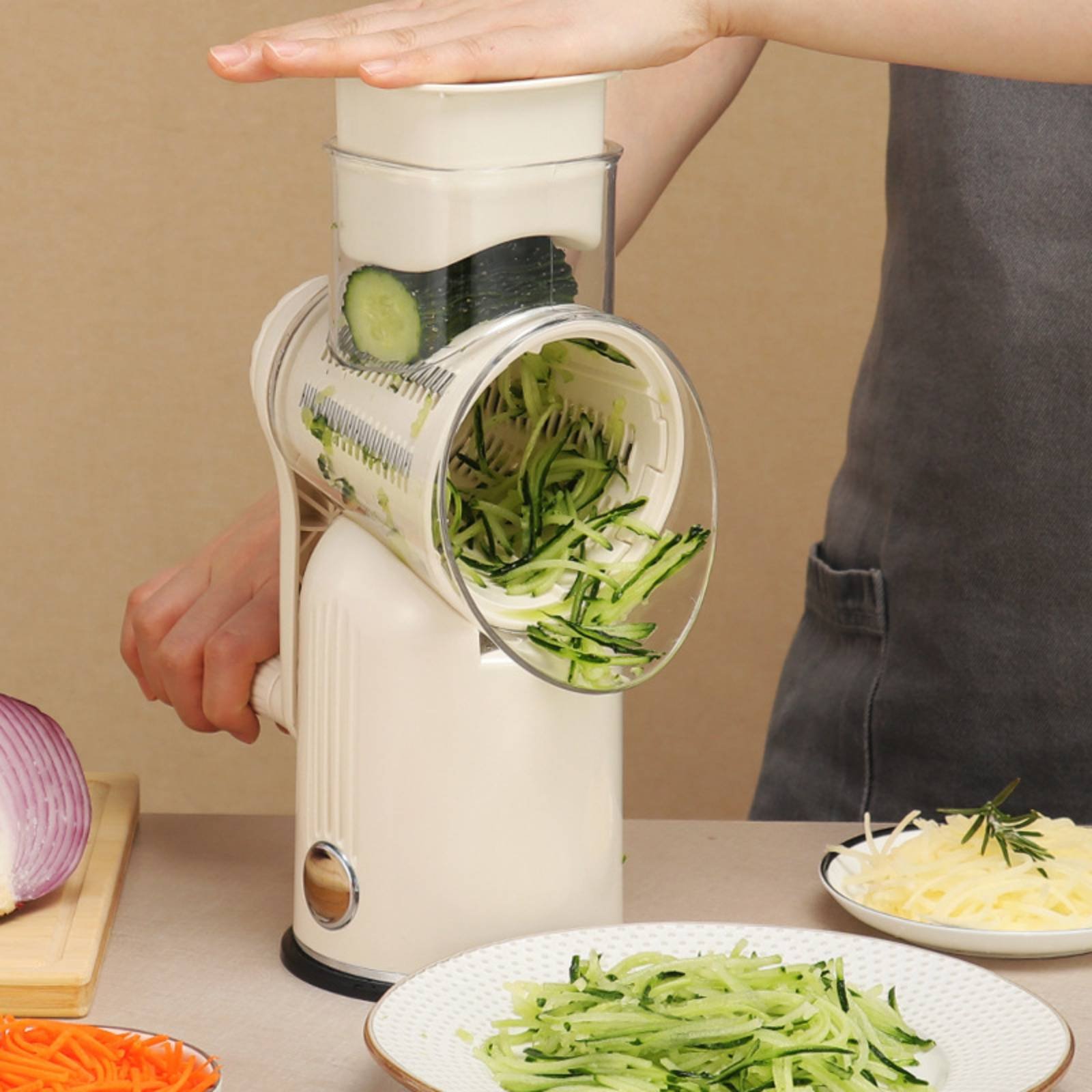 Kitchen Gadgets Save Time - Rotary Vegetable Cutter Labor Saving Hand