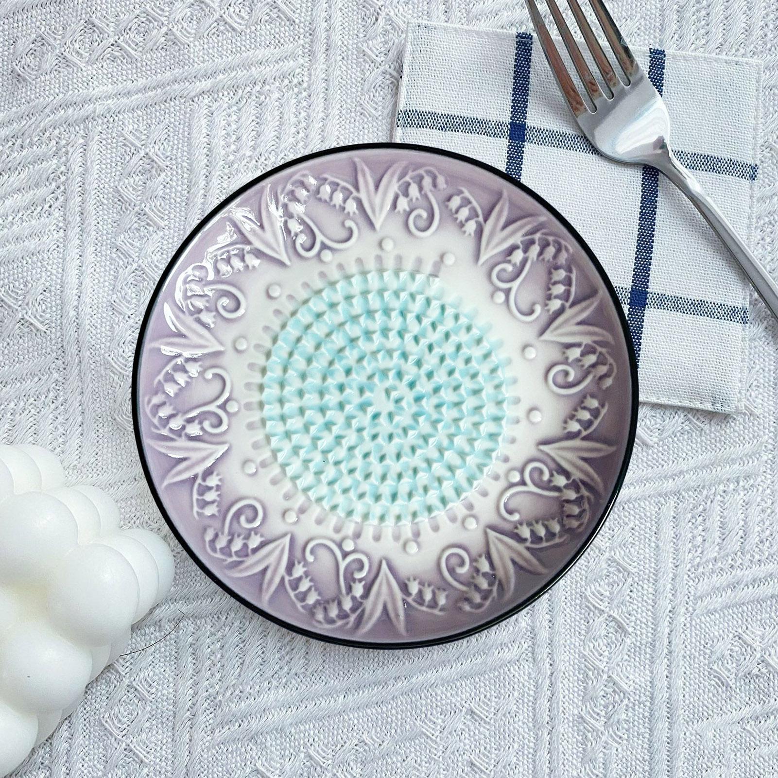 Kitchen Gadgets For Small Kitchens - Garlic Grater Plate Ceramic Handheld Small