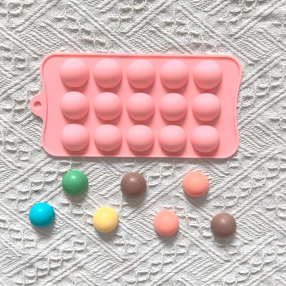 Kitchen Gadgets Baking - 15 cavity semi-circular chocolate silicone mold,