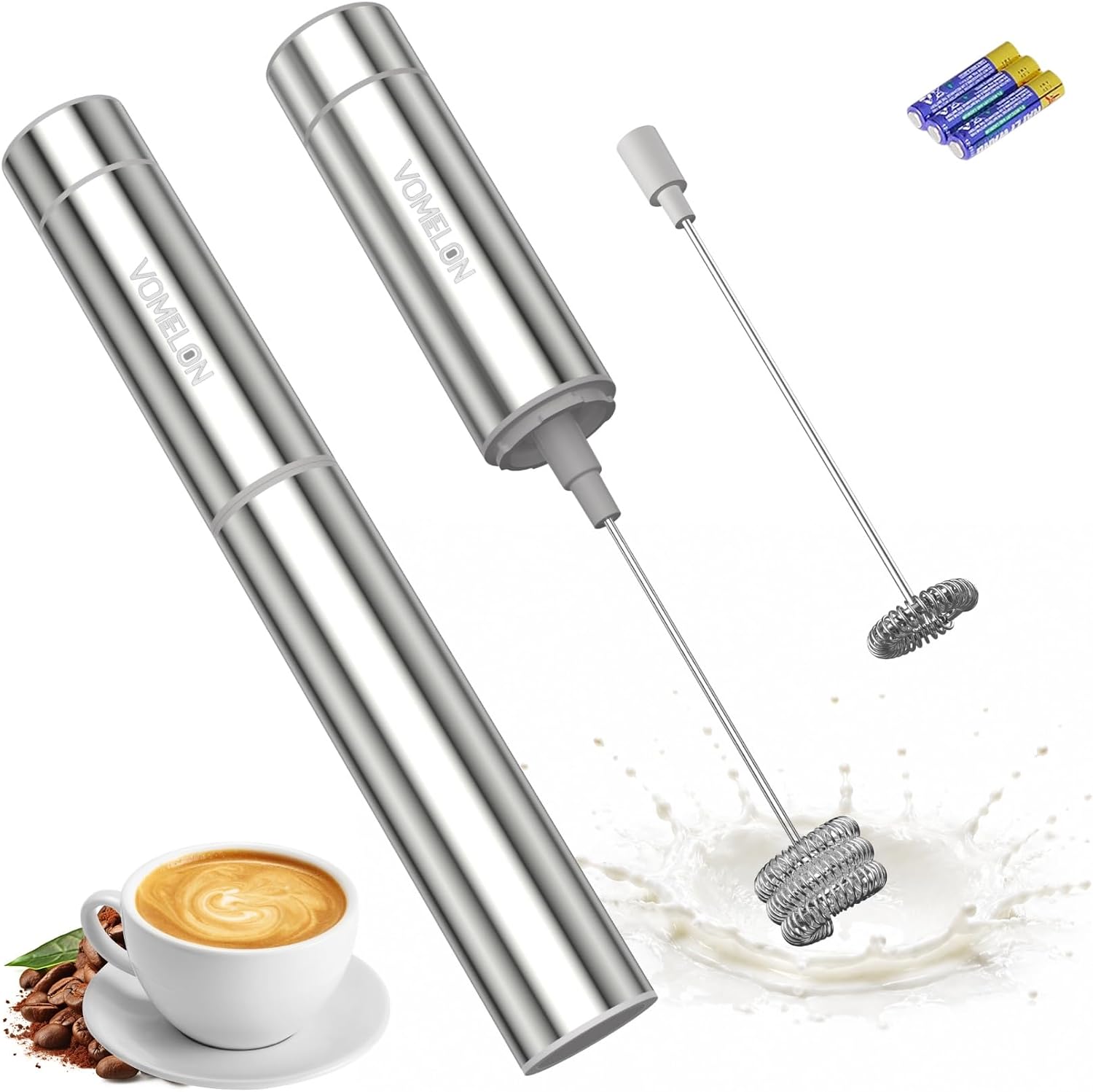 Milk Frother - Milk Frother Handheld, Battery Operated Travel