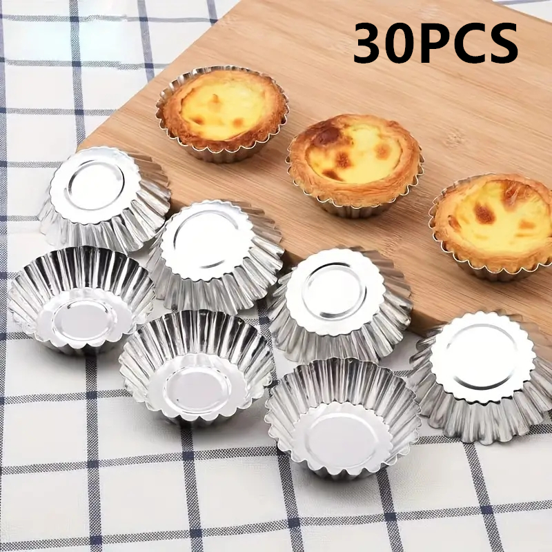 Kitchen Handy Gadgets - Reusable Aluminum Egg Tart Molds Cookie
