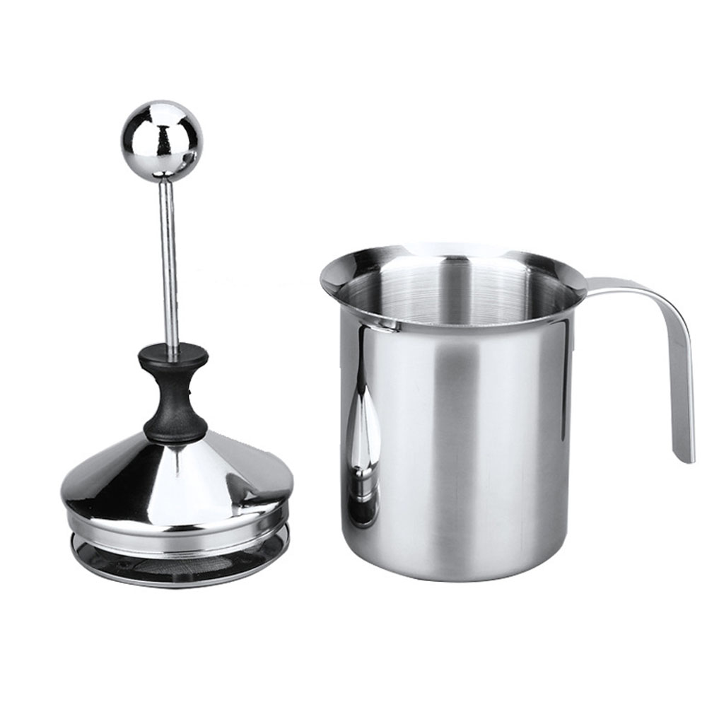 Milk Frother - 400ML 800ML Stainless Steel Manual Milk