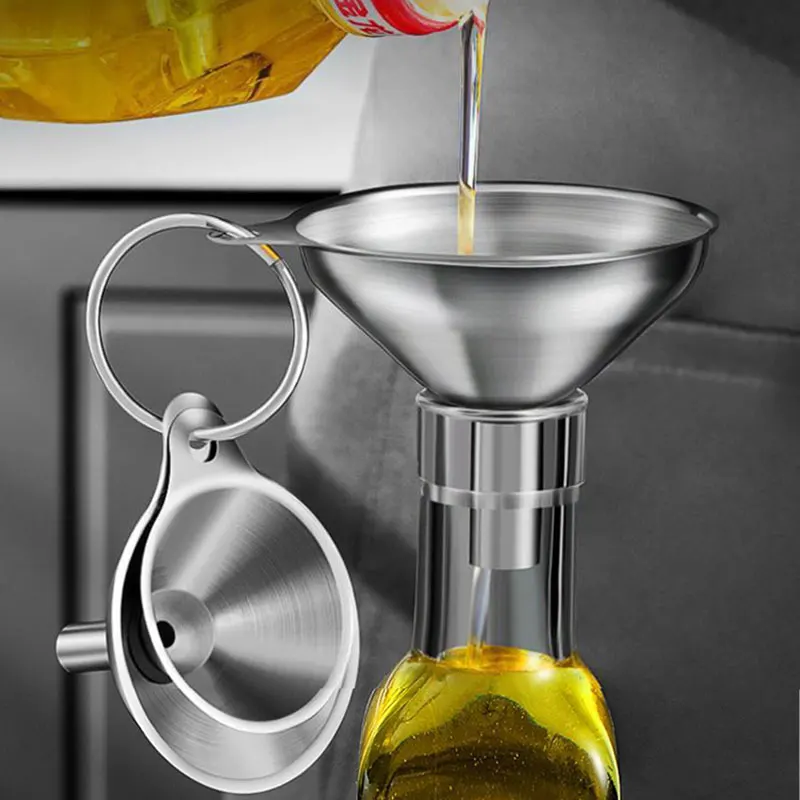 Kitchen Handy Gadgets - 3Pcs Stainless Steel Kitchen Funnel Set