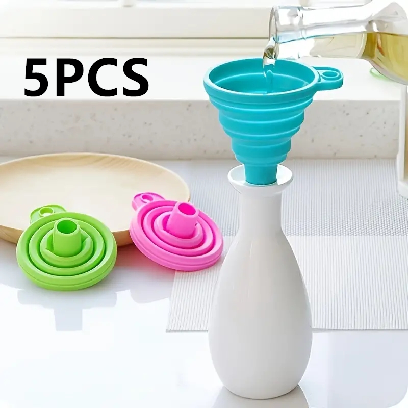 Kitchen Gadgets Latest - Silicone Folding Funnel Multifunctional Portable Mini
