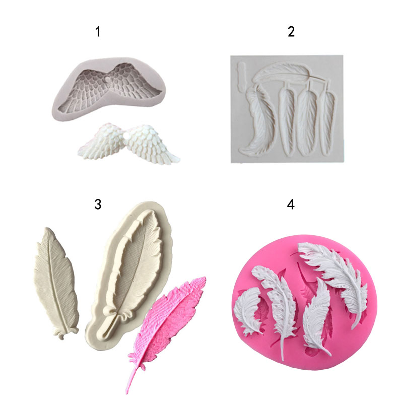 Kitchen Gadgets Baking - Leaves feather&wings shape 3D Craft Relief