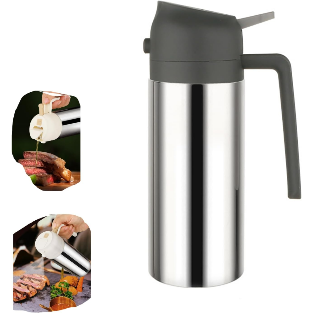 Kitchen Gadgets Oil Spray - Two-in-One Oil Dispenser, Stainless Steel Oil