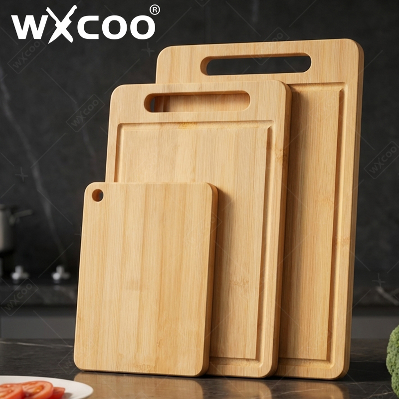 Bamboo Cutting Board - WXCOO Double-Sided Bamboo Cutting Board Natural