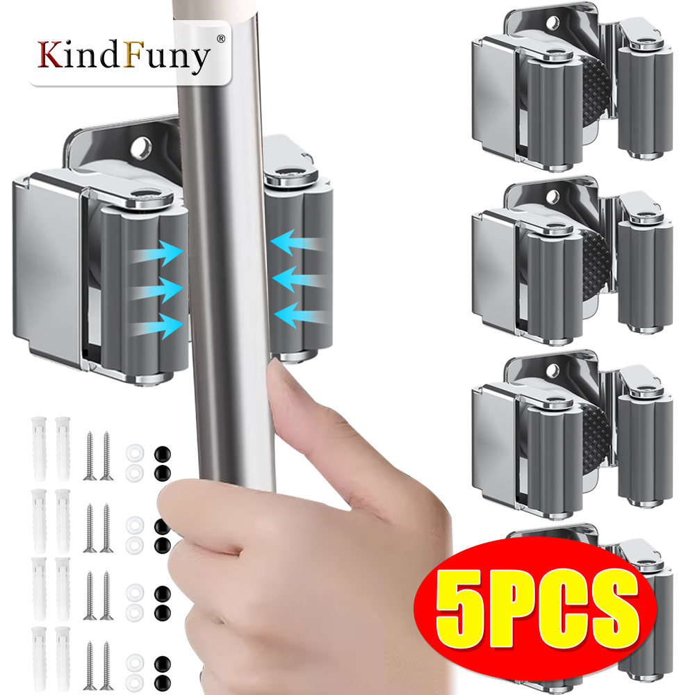 Kitchen Gadgets Holder - Stainless Steel Mop Clip Holder Wall