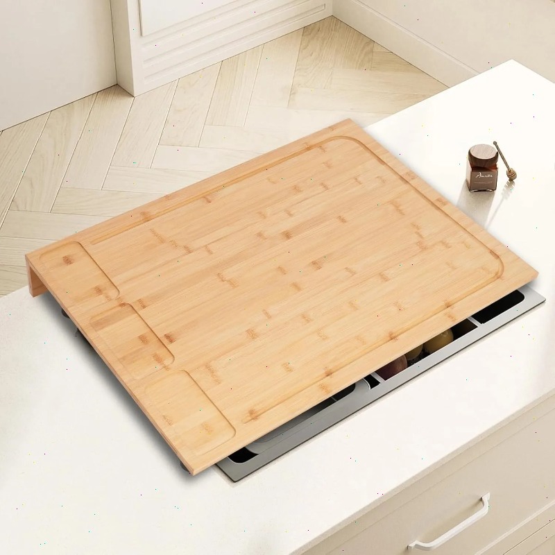 Bamboo Cutting Board - Large Bamboo Stove Top Cover with