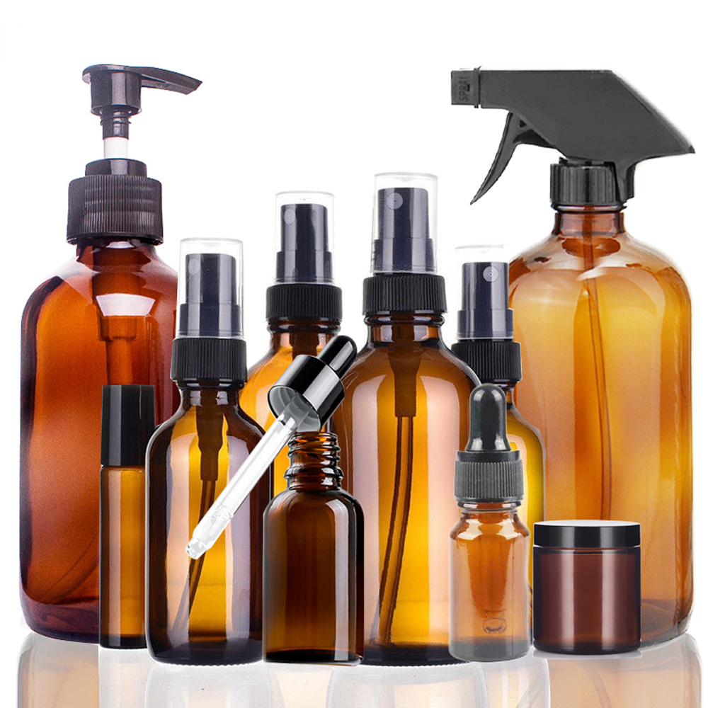 Kitchen Gadgets Oil Spray - 10/15/20/30/50/100/500ml Amber Glass Spray/Dropper Bottles Sprayer