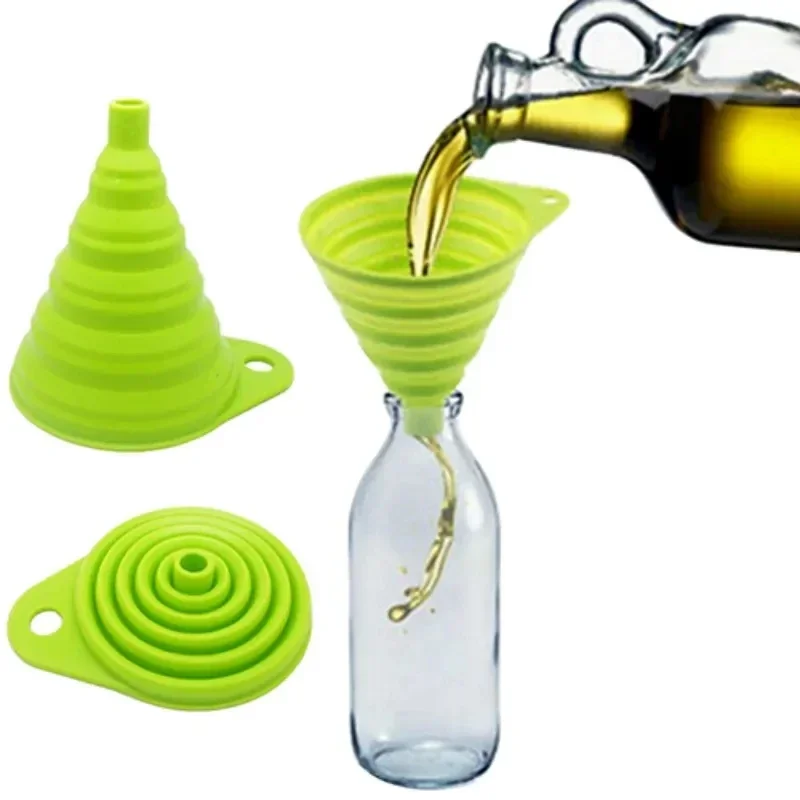 Kitchen Gadgets For Small Kitchens - 1/4PCS Silicone Collapsible Funnel Foldable Kitchen