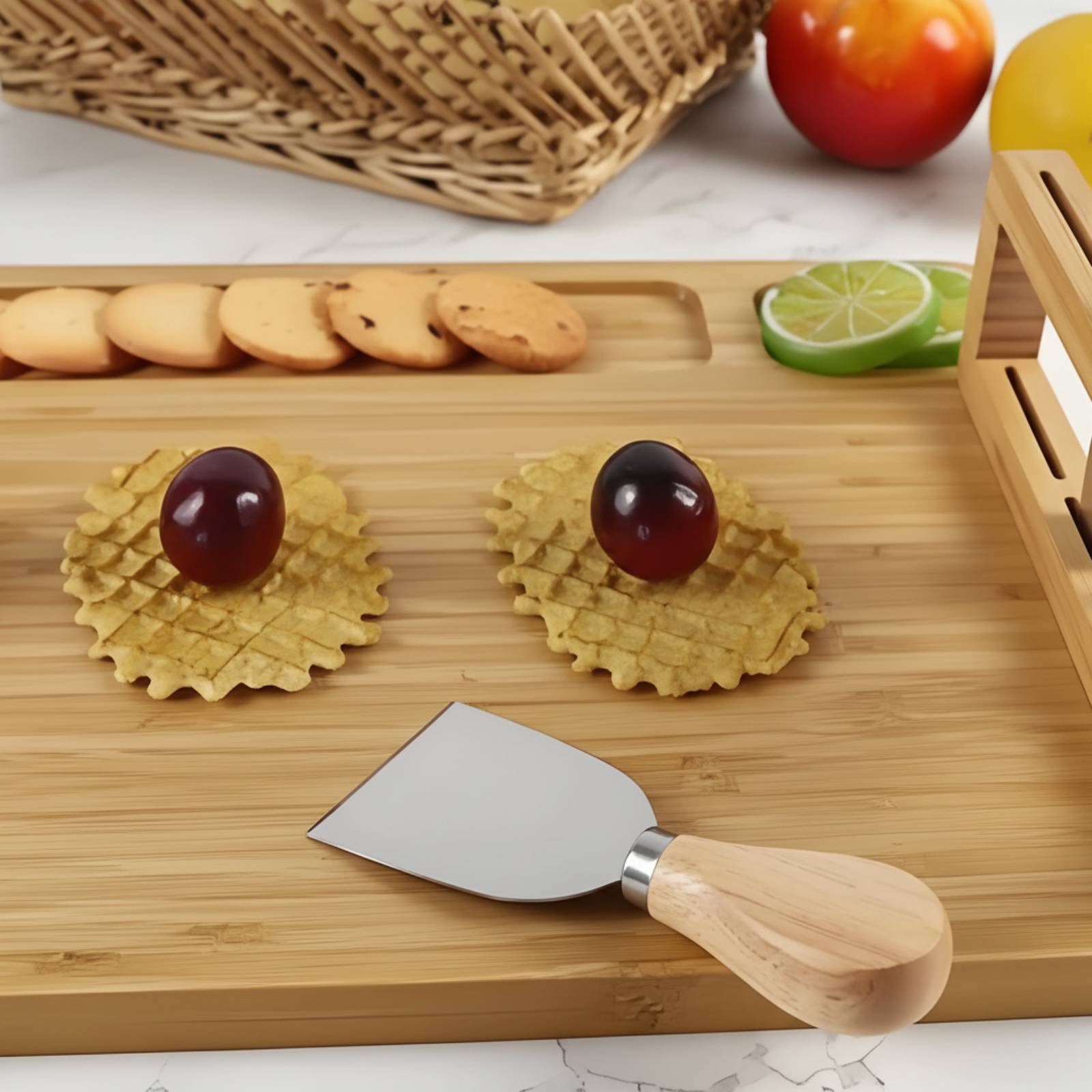 Bamboo Cutting Board - 6 Pieces Bamboo Cheese Board and