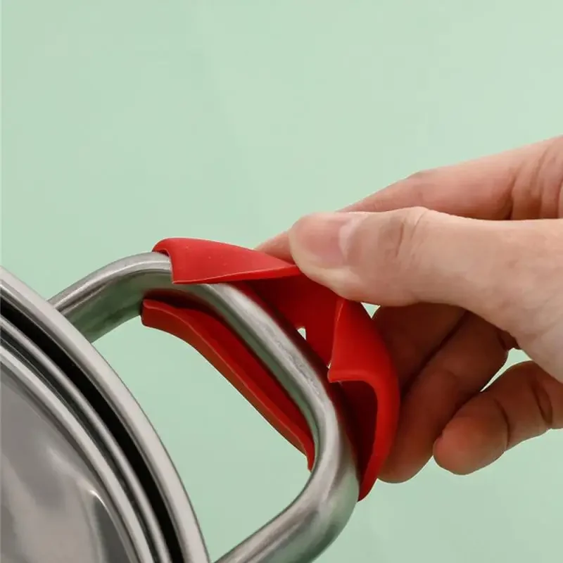 Kitchen Gadgets Holder - 2/8Pcs Heat Resistant Silicone Pan Handle