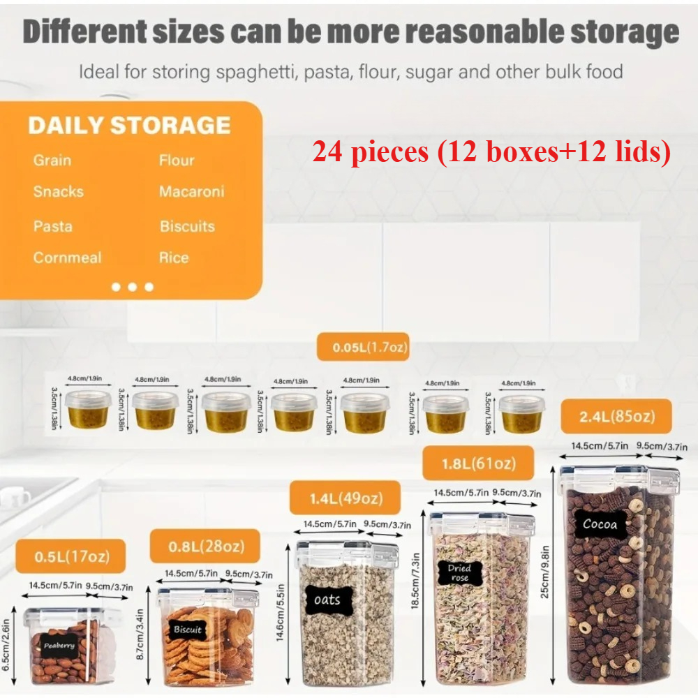 24Pcs Food Storage Containers  - Kitchen Handy Gadgets recension och pris