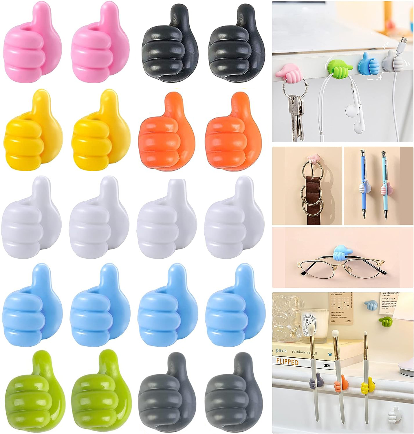 Silicone Thumb Wall Hook Cable - Kitchen Gadgets Holder recension och pris