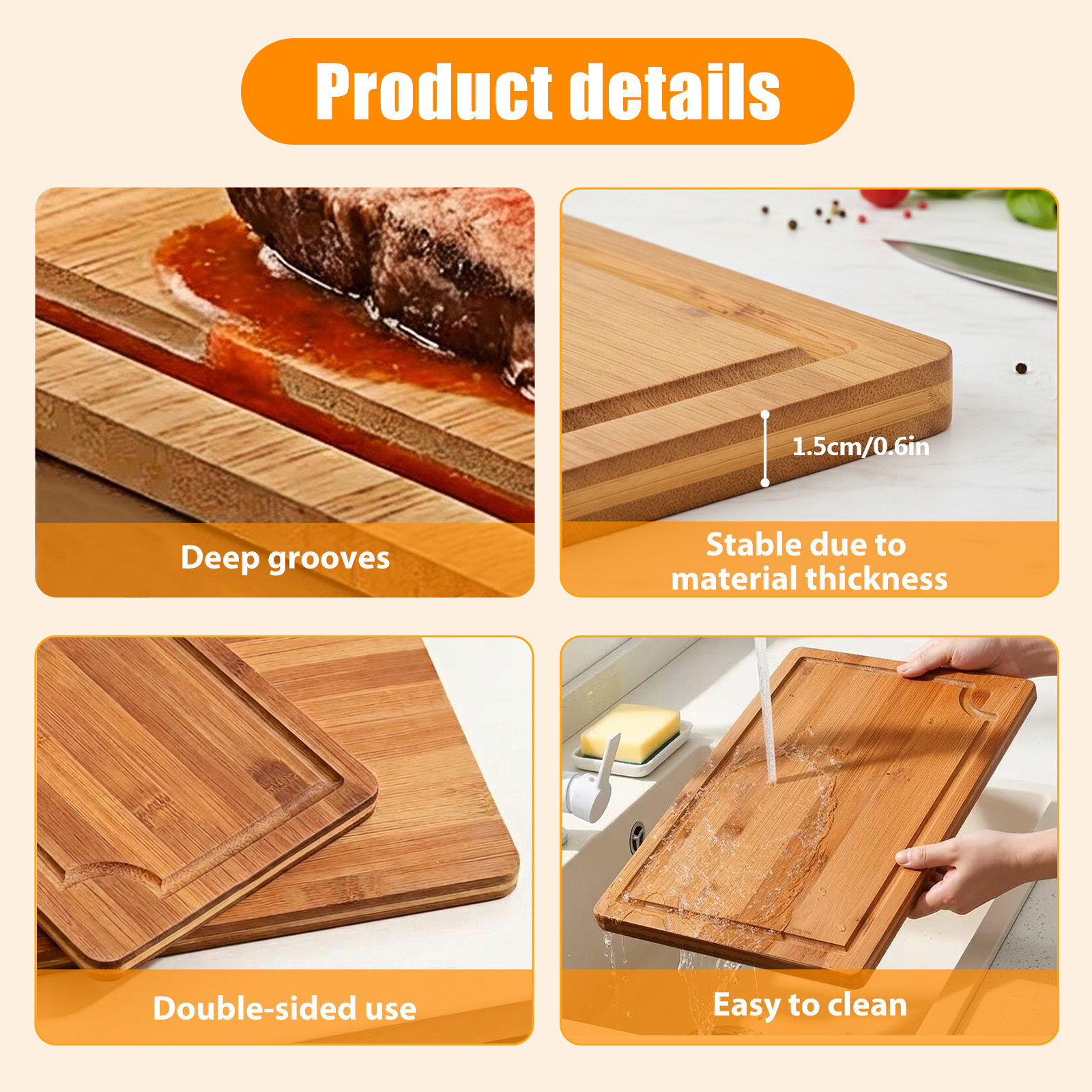 Bamboo Cutting Boards 3-Piece  - Bamboo Cutting Board recension och pris