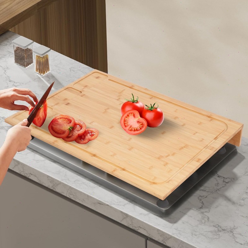 Large Bamboo Stove Top Cover w - Bamboo Cutting Board recension och pris