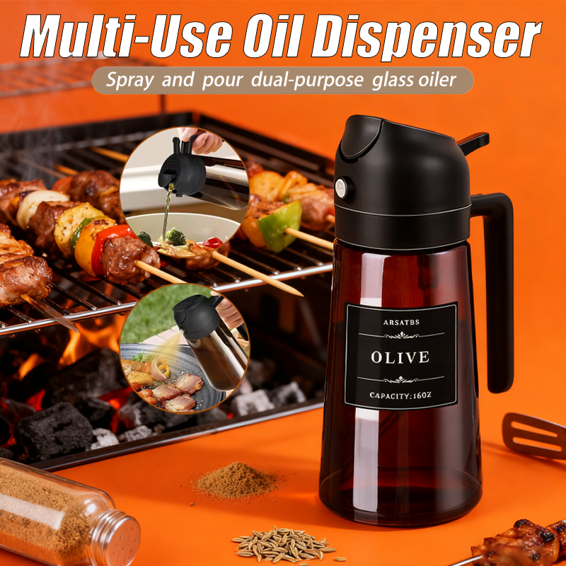 16oz 2-in-1 Glass Oil Dispense - Kitchen Gadgets Oil Spray recension och pris