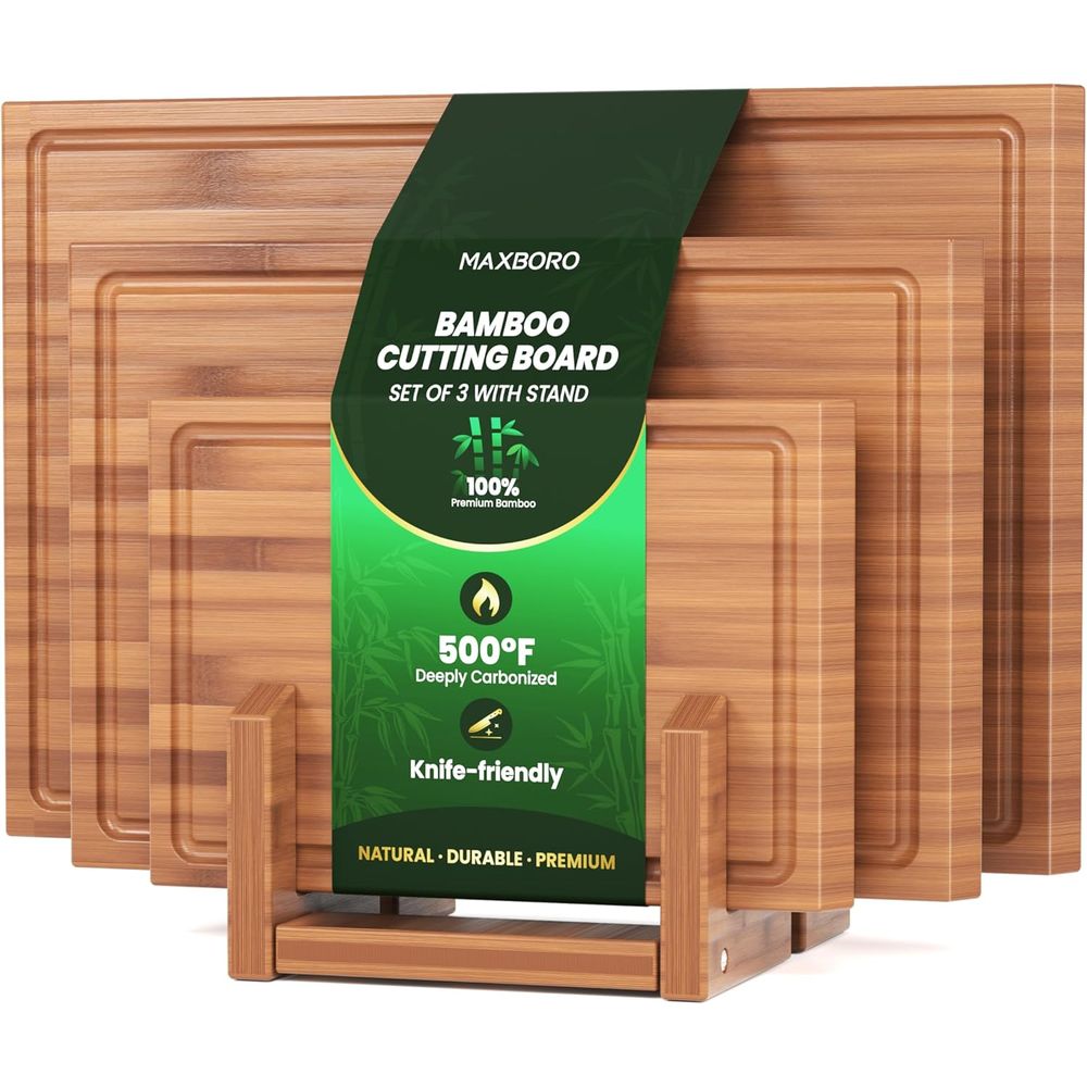 Triple-Sided Bamboo Chopping B - Bamboo Cutting Board recension och pris