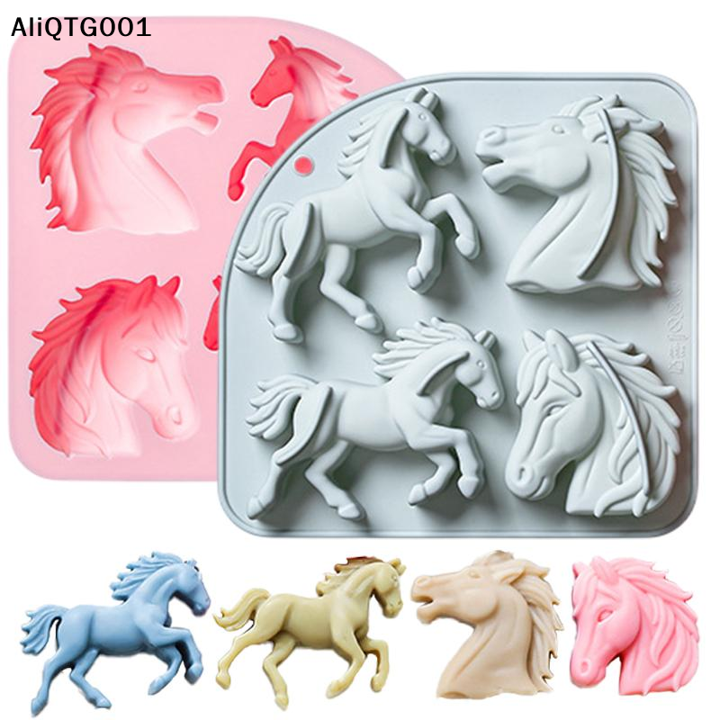 4-Cavity 3D Horse Silicone Mol - Kitchen Gadgets Baking recension och pris