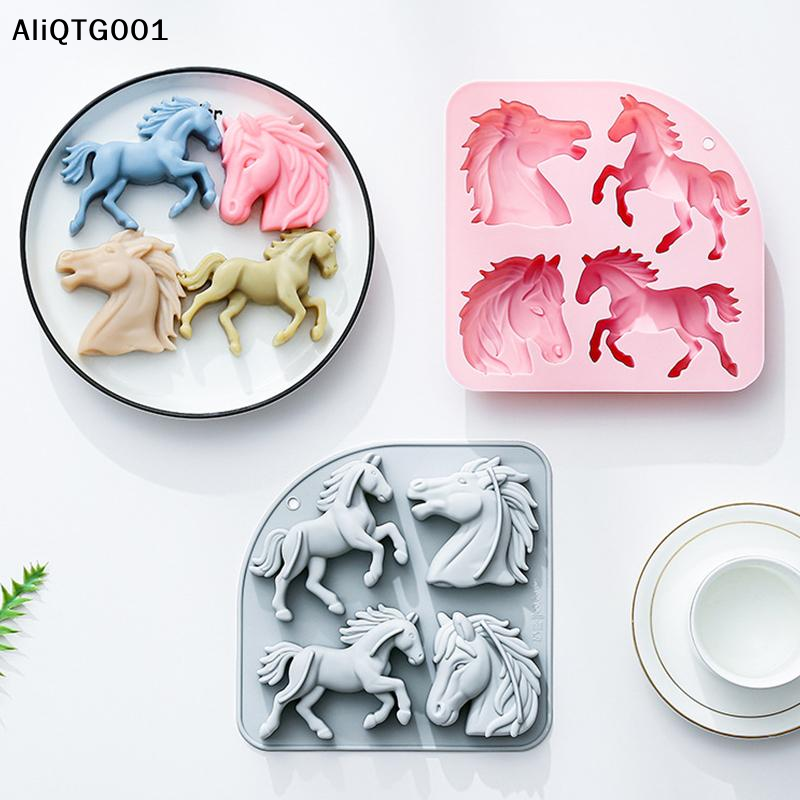 4-Cavity 3D Horse Silicone Mol - Kitchen Gadgets Baking recension och pris