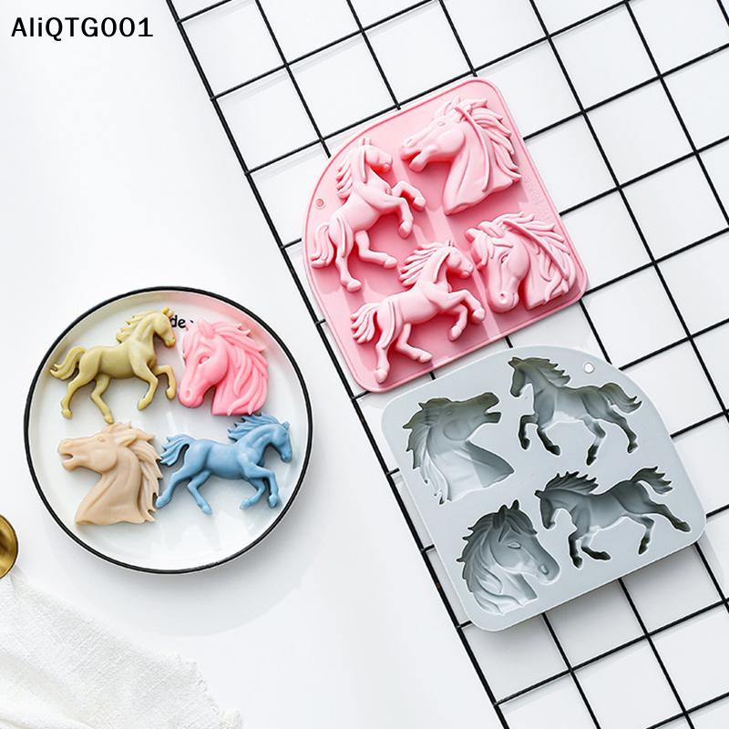 4-Cavity 3D Horse Silicone Mol - Kitchen Gadgets Baking recension och pris