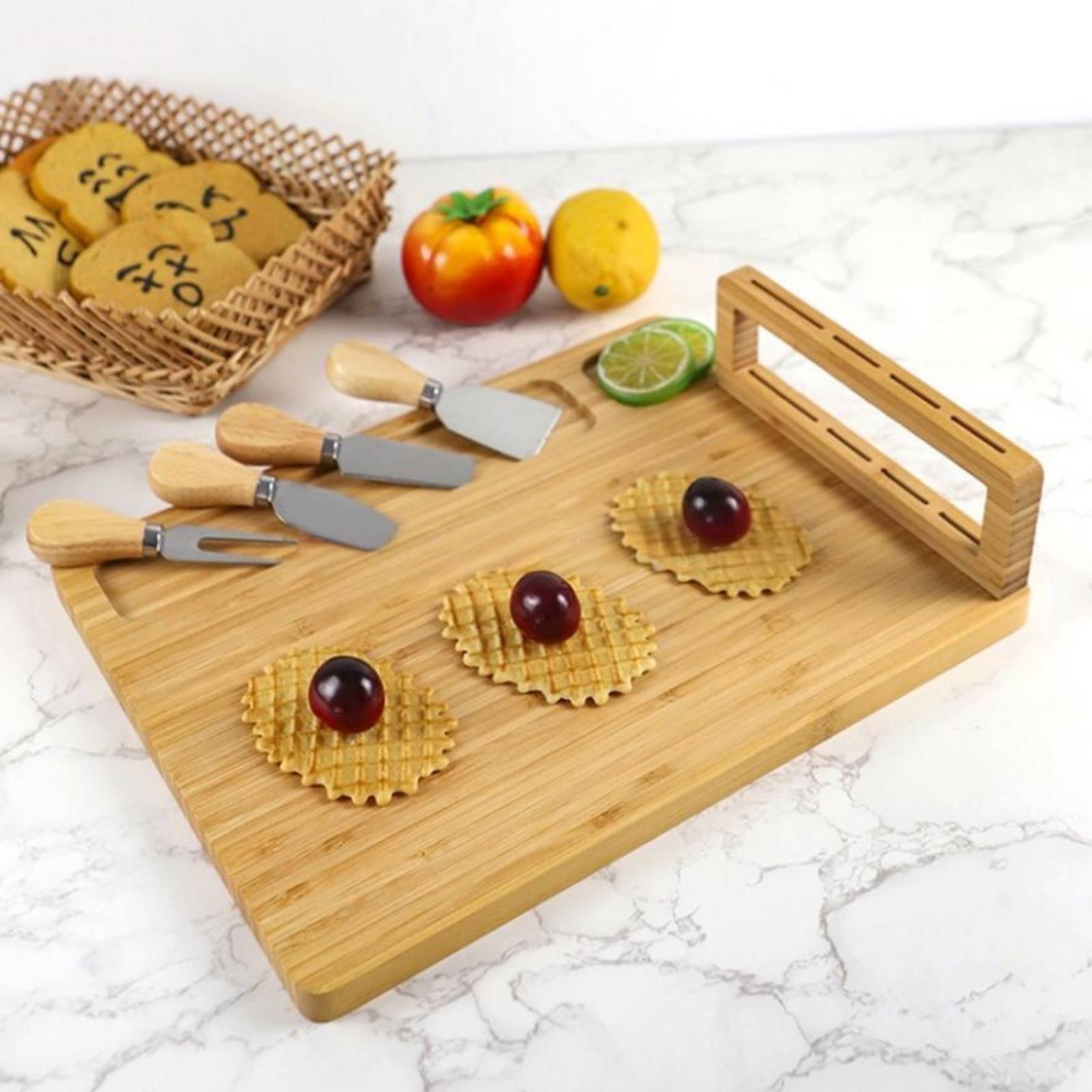 6 Pieces Bamboo Cheese Board a - Bamboo Cutting Board recension och pris