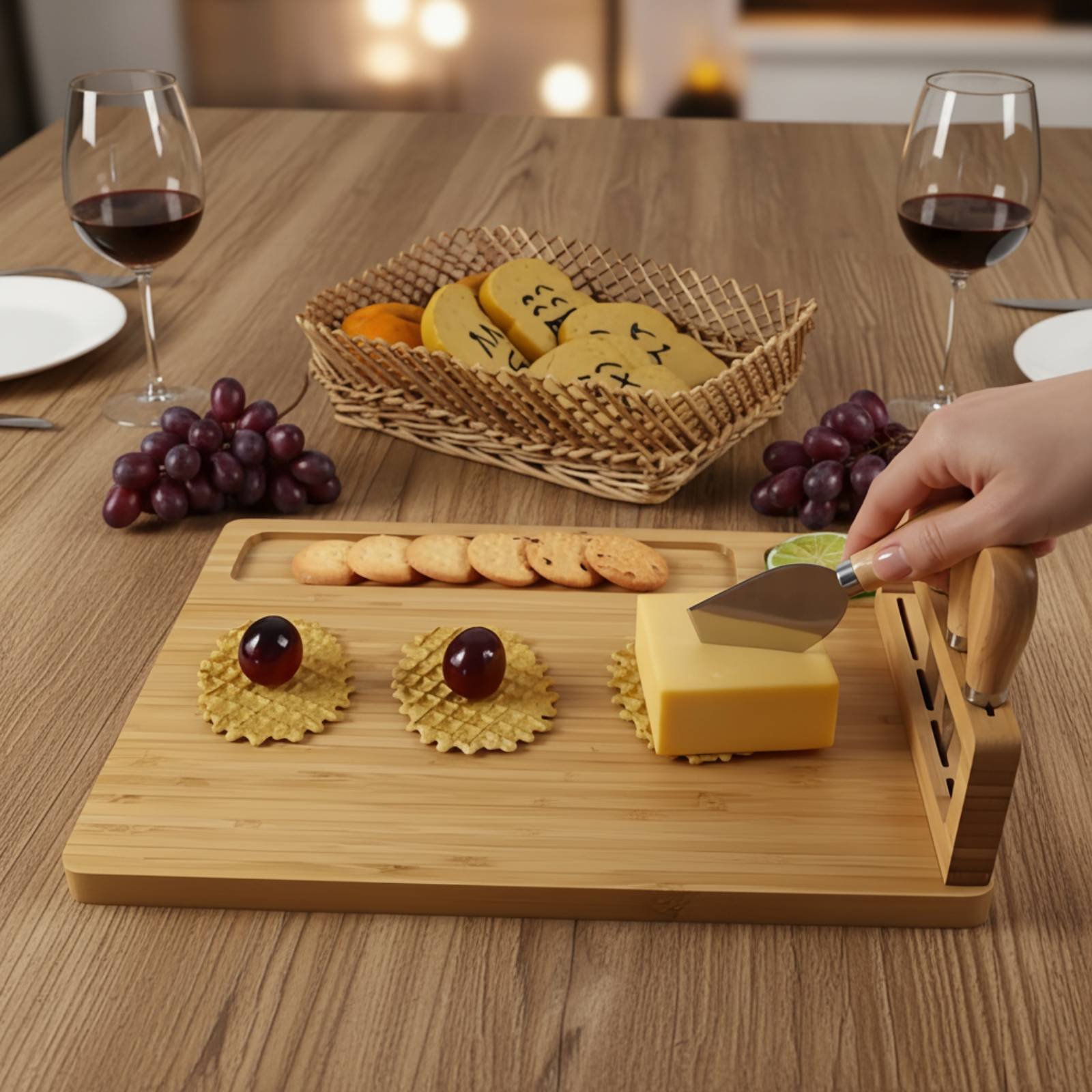 6 Pieces Bamboo Cheese Board a - Bamboo Cutting Board recension och pris