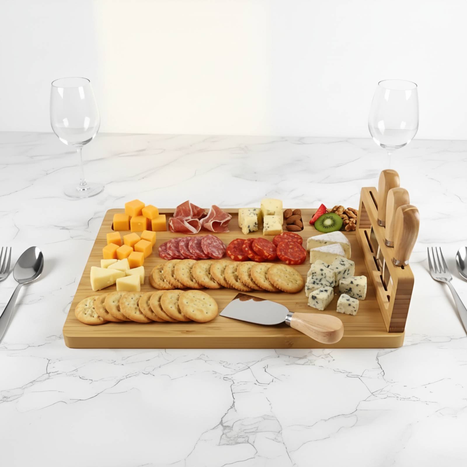 6 Pieces Bamboo Cheese Board a - Bamboo Cutting Board recension och pris